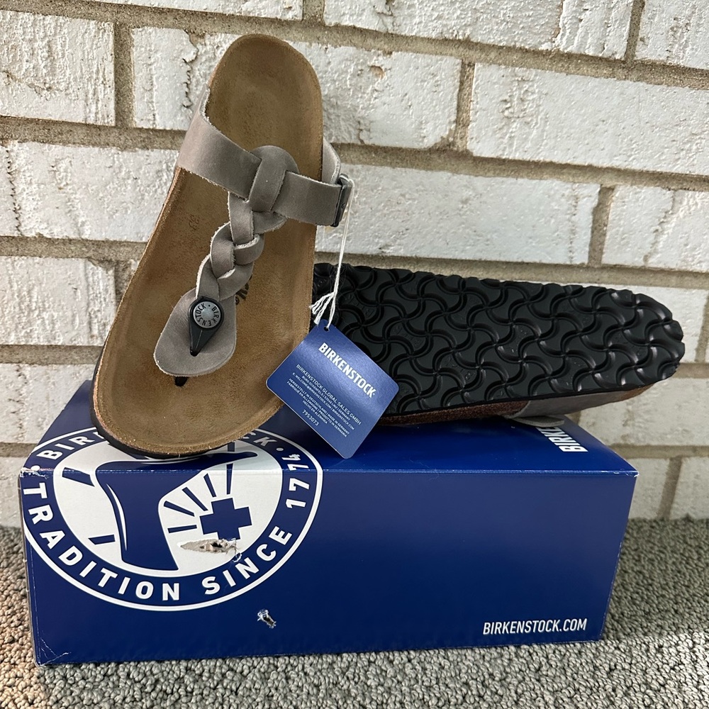Birkenstock Gizeh Braided Oil Leather - Iron size 36